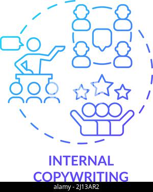 Internal copywriting blue gradient concept icon Stock Vector