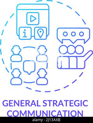 General strategic communication blue gradient concept icon Stock Vector