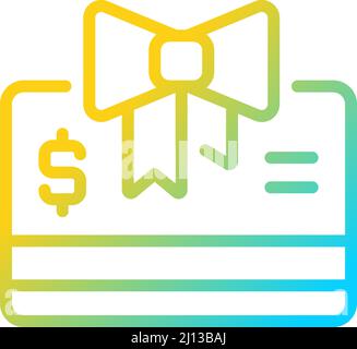 Gift cards gradient linear vector icon Stock Vector