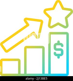 Sales bonus gradient linear vector icon Stock Vector