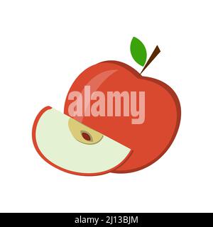 apple fruit, color isolated vector illustration Stock Vector