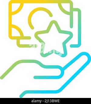 Cash bonus gradient linear vector icon Stock Vector