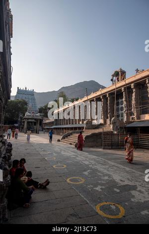 Arunachalesvara Temple (also called Annamalaiyar Temple), is a Hindu temple dedicated to the deity Shiva, located at the base of Arunachala hill in th Stock Photo