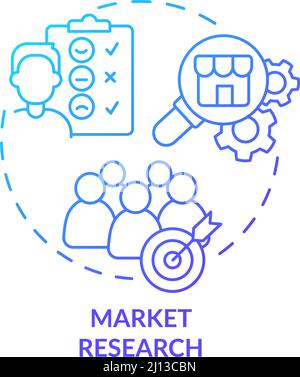 Market research blue gradient concept icon Stock Vector