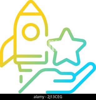 Launch bonus gradient linear vector icon Stock Vector