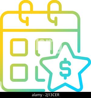 Annual bonus gradient linear vector icon Stock Vector