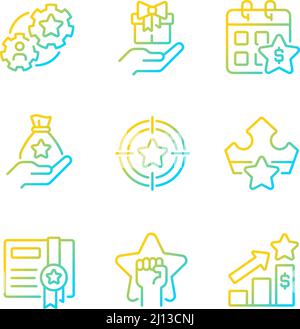 Incentive compensation gradient linear vector icons set Stock Vector