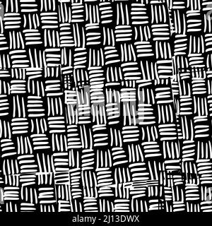 Basket weaving graphic seamless pattern. Vector illustration . Hand drawn vector background. Sketch style Stock Vector