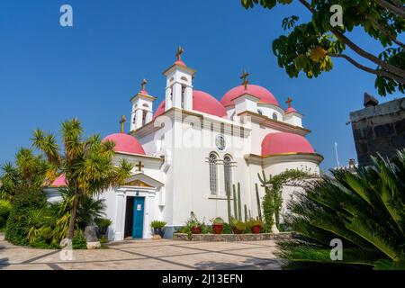 The Greek Orthodox Church of the Holy Apostles, in common use simply Church of the Apostles is the church at the centre of the Greek Orthodox Monaster Stock Photo