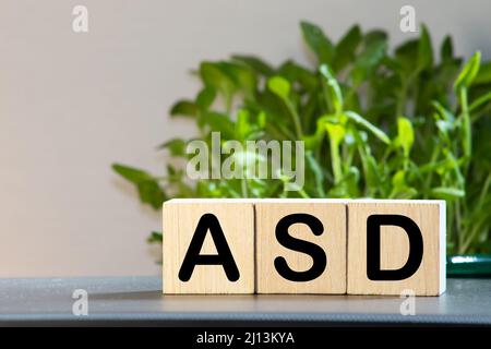 Autism Spectrum Disorder ASD horizontal blocks, business concept Stock ...