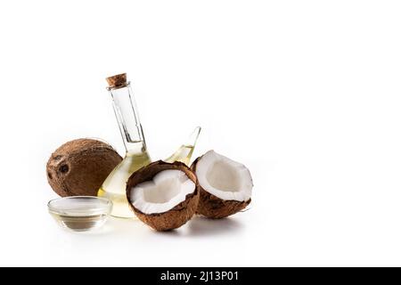 Coconut oil isolated on white background Stock Photo