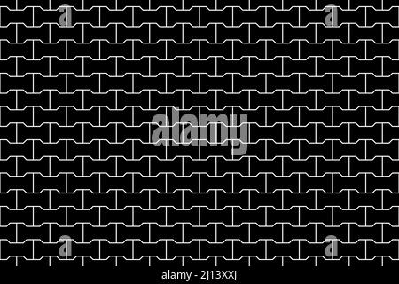 White seamless pattern of pavement with interlocking figured wavy ...