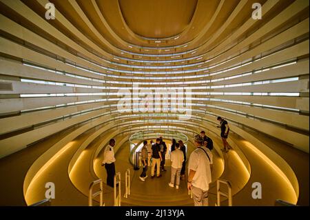 DUBAI, UAE, 22nd March 2022. The interior of the UK Pavilion at the Expo 2020 venue in Dubai, United Arab Emirates. The 6 month long show was delayed Stock Photo