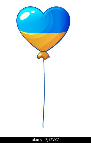 Ukraine hot air balloon in the shape of a heart Stock Vector