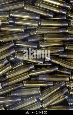 Background filled with cartridge cases Stock Photo