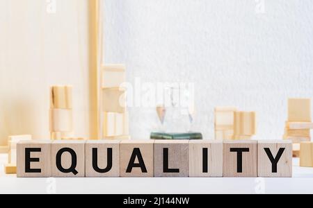 EQUALITY word made with building blocks, business concept Stock Photo