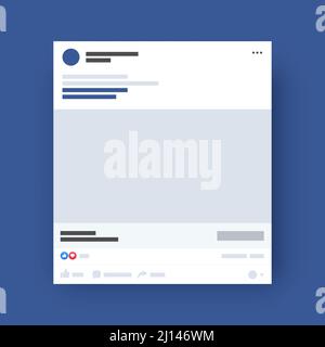 Social Media Template Mockup Simple Page Profile Stock Vector