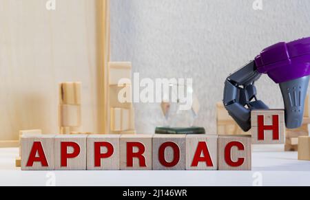 APPROACH word made with building blocks, business concept Stock Photo