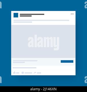Social Media Template Mockup Simple Page Profile Stock Vector