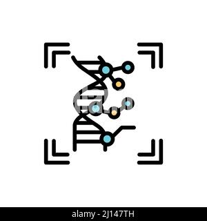 Dna identification olor line icon. ID and verifying person. Pictogram for web page, mobile app, promo Stock Vector