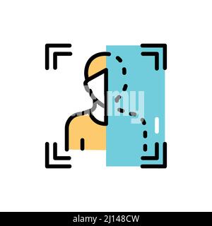 Person identification olor line icon. Pictogram for web page. Stock Vector