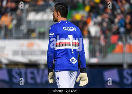 Sampdoria â&#x80;&#x99;s Emil Audero  during  Venezia FC vs UC Sampdoria, italian soccer Serie A match in Venice, Italy, March 20 2022 Stock Photo