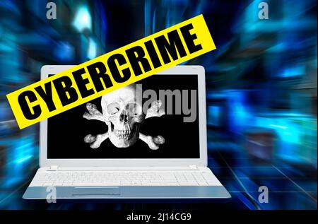cybercrime and deadly cyber attack concept Stock Photo
