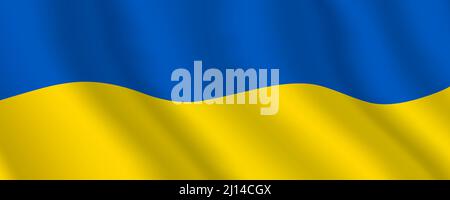 Ukraine flag horizontal background. Ukraine flag vector banner with copy space. Stock Vector