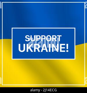 Support Ukraine square shape vector banner design.  Stock Vector