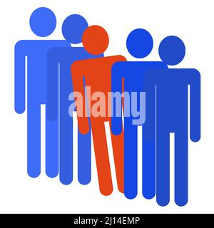 Outsider, conspicuous in the crowd Stock Photo - Alamy