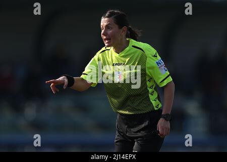 Milan, Italy. 20th Mar, 2022. Kateryna Monzul' gestures during Inter - FC Internazionale vs UC Sampdoria, Italian football Serie A Women match in Milan, Italy, March 20 2022 Credit: Independent Photo Agency/Alamy Live News Stock Photo