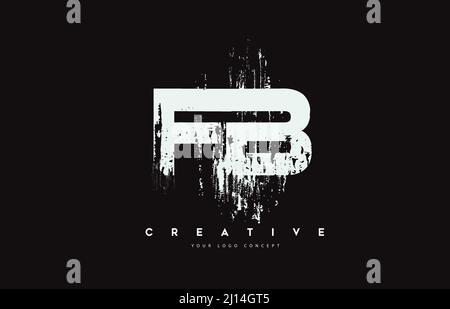 FB F B Brush Logo Letters Design with Red and Black Colors and Brush ...