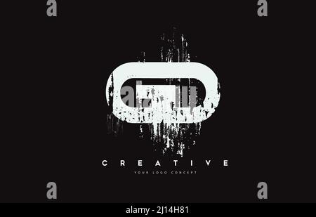 GD Letter Design with Brush Stroke and Modern 3D Look Vector ...