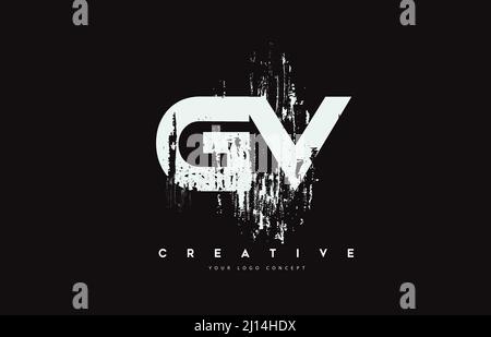 GV Letter Design with Brush Stroke and Modern 3D Look Vector ...