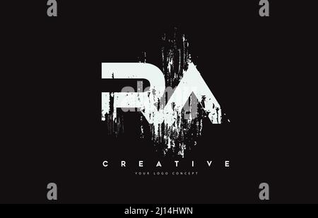 RA Letter Design with Brush Stroke and Modern 3D Look Vector ...
