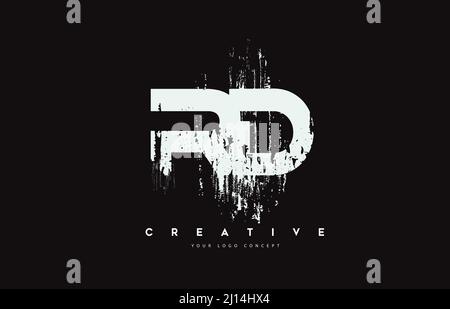 RD Letter Design with Brush Stroke and Modern 3D Look Vector ...
