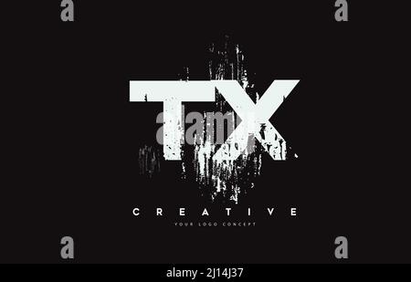 TX Letter Design with Brush Stroke and Modern 3D Look Vector ...
