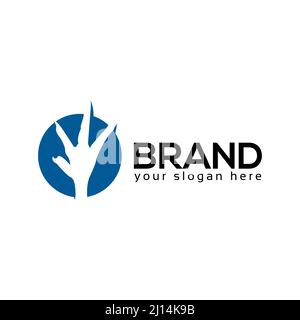 Chicken feet logo vector. Flat design. Vector Illustration on white background. Stock Vector