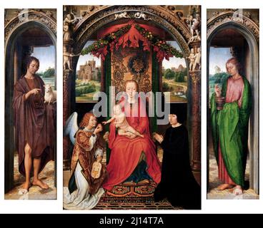 Small Triptych of St. John the Baptist by Hans Memling (c.1430-1494), oil on wood, c.1485-90 Stock Photo