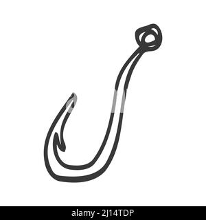 doodle icon. hook for fishing. Stock Vector