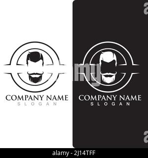 mustache and beard logo and symbol vector Stock Vector