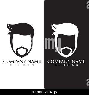 mustache and beard logo and symbol vector Stock Vector