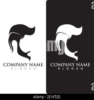 mustache and beard logo and symbol vector Stock Vector