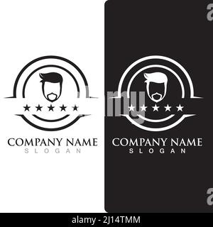 mustache and beard logo and symbol vector Stock Vector