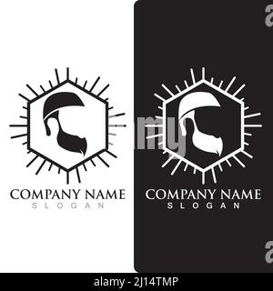 mustache and beard logo and symbol vector Stock Vector