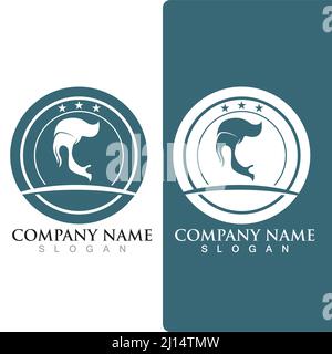 mustache and beard logo and symbol vector Stock Vector