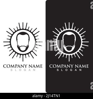 mustache and beard logo and symbol vector Stock Vector