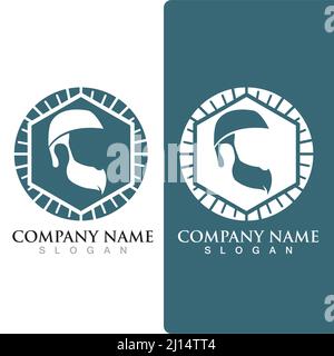 mustache and beard logo and symbol vector Stock Vector