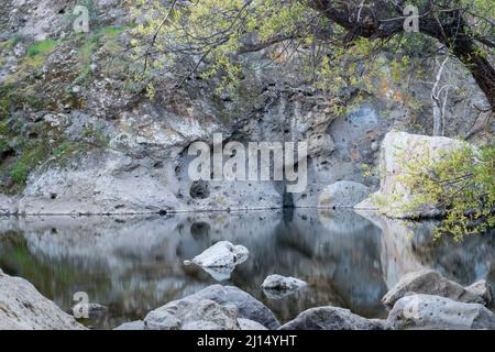 The rock pool at Malibu Creek State Park in Calabasas, California Stock Photo