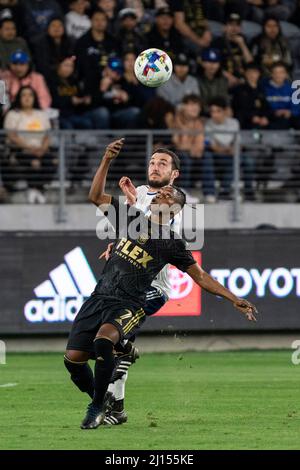 during a MSL match, Sunday, March 20, 2022, at the Banc of California Stadium, in Los Angeles, CA. LAFC defeated the Whitecaps 3-1. (Jon Endow/Image o Stock Photo